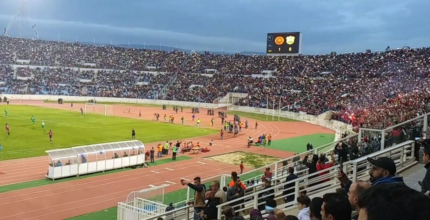 Nejmeh fans and Ultras during the 2017–18 Lebanese FA Cup match against Ansar.