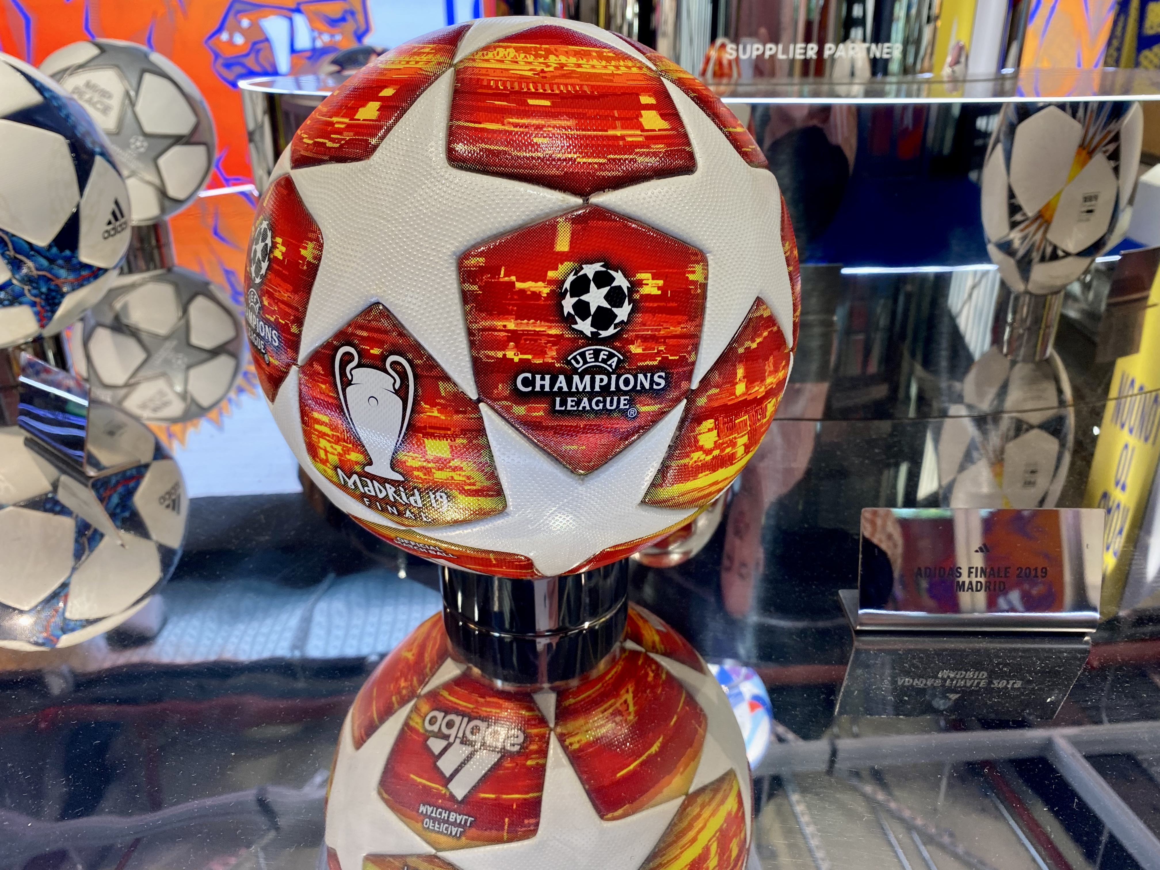 Adidas Finale 19 UEFA Champions League Final match ball at Adidas, 425 Oxford Street, June 2024