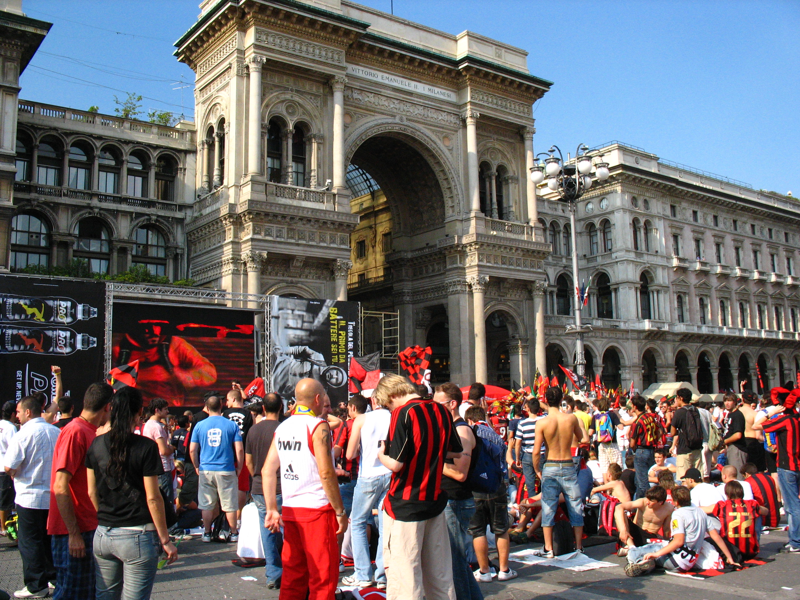 AC Milan supporters, following the 2007 Champions League final from MilanChampions League Final